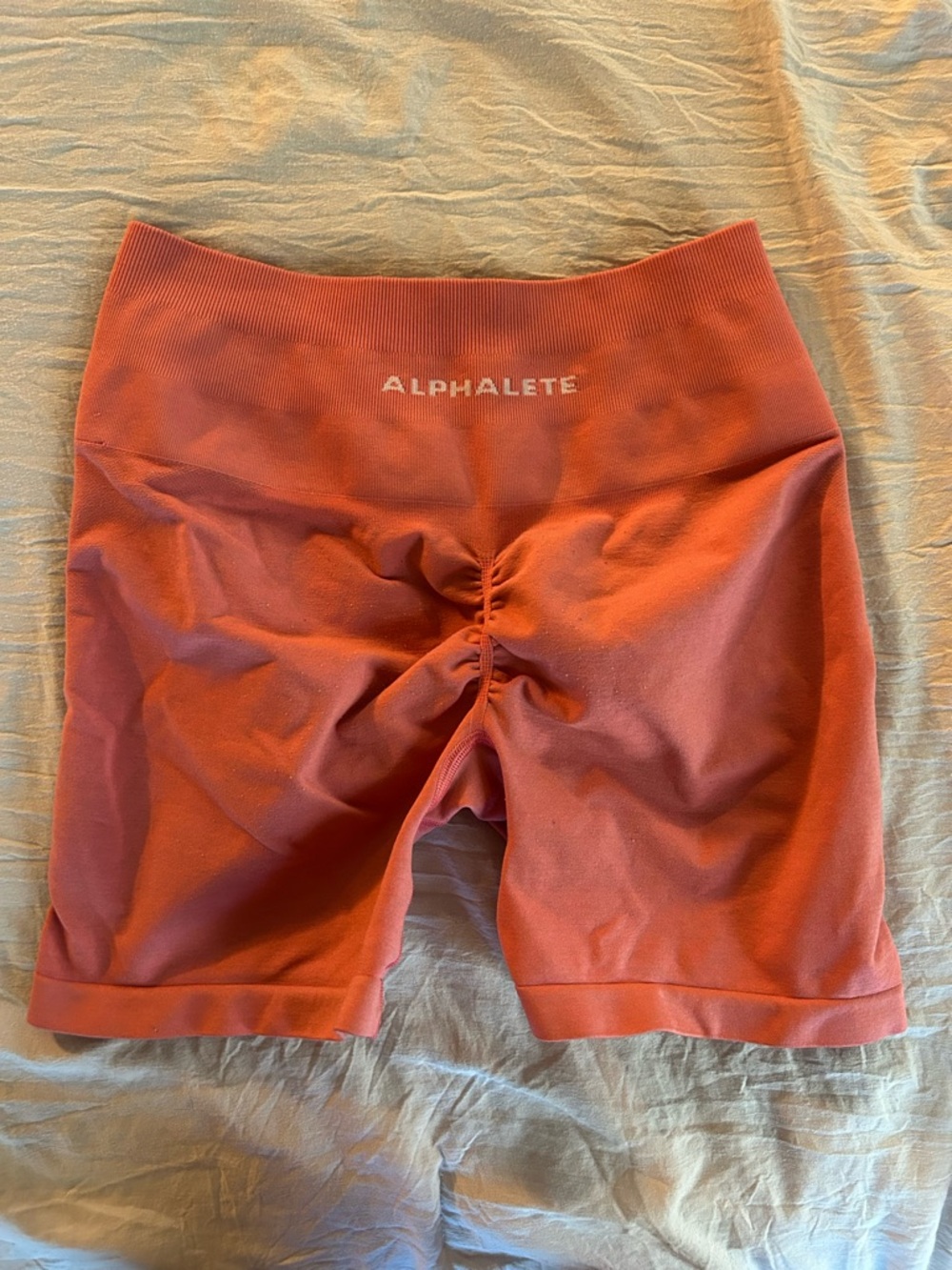 Alphalete Women's Amplify High-Waist Scrunch Bike Shorts - Pixel Pink - Picture 2 of 5